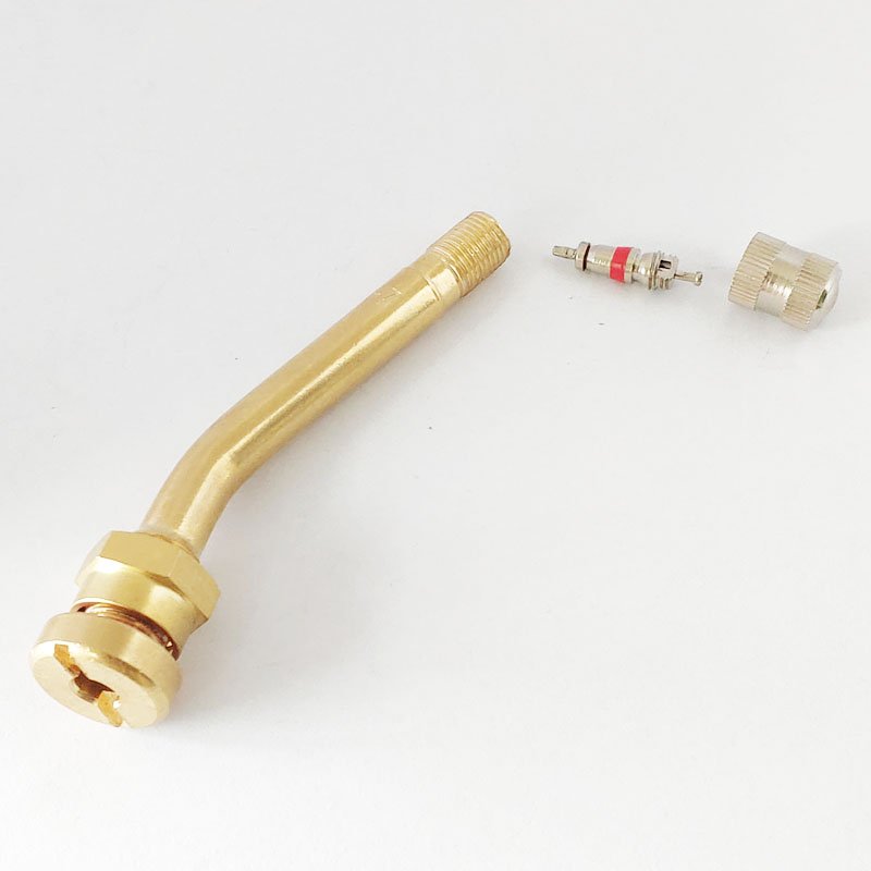 V3.20.7 TRUCK and BUS TIRE VALVE BRASS CLAMP-IN METAL GOLDEN COLOR TUBELESS TYRE VALVES