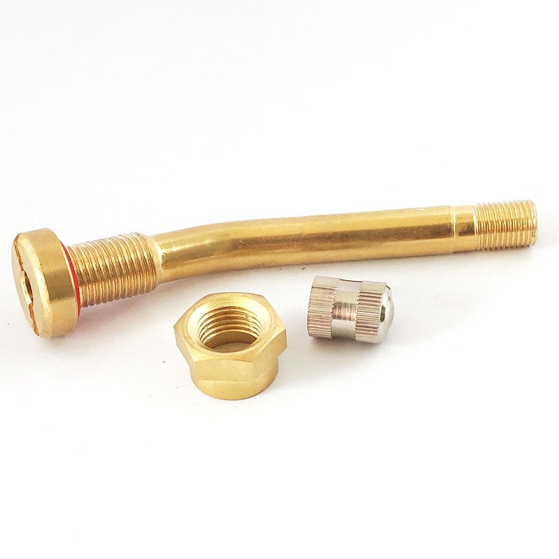 V3.20.7 TRUCK and BUS TIRE VALVE BRASS CLAMP-IN METAL GOLDEN COLOR TUBELESS TYRE VALVES