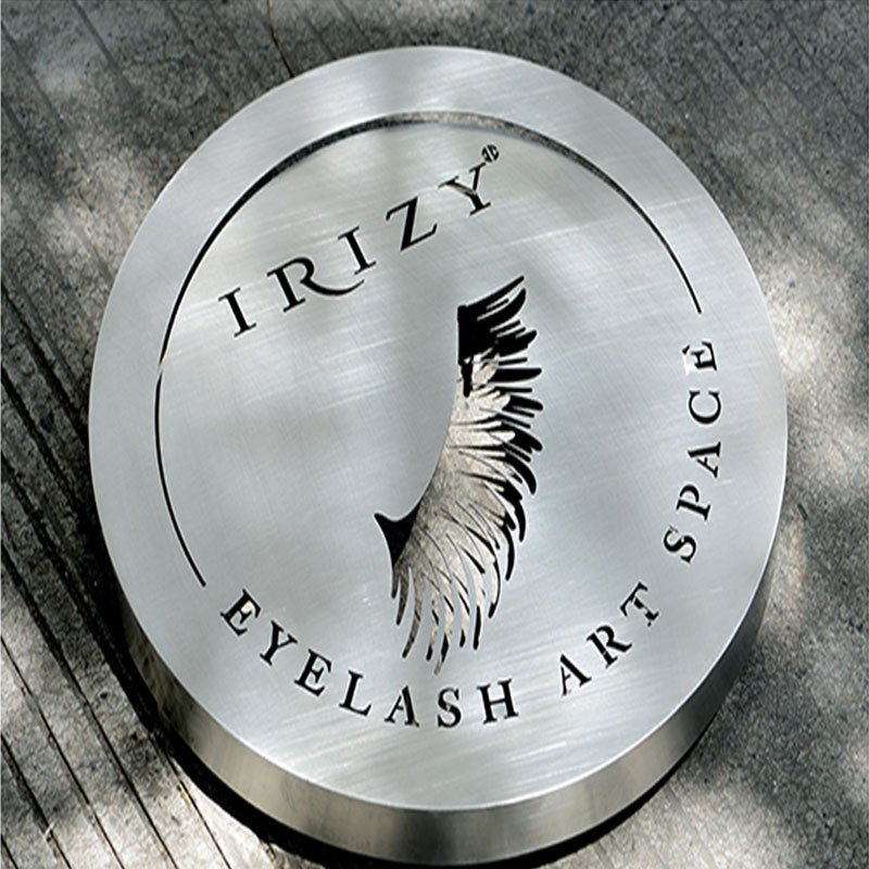 Stainless Steel Titanium Brushed Storefront Wall-mounted Outdoor LED Light Box Custom Luminous Metal LOGO