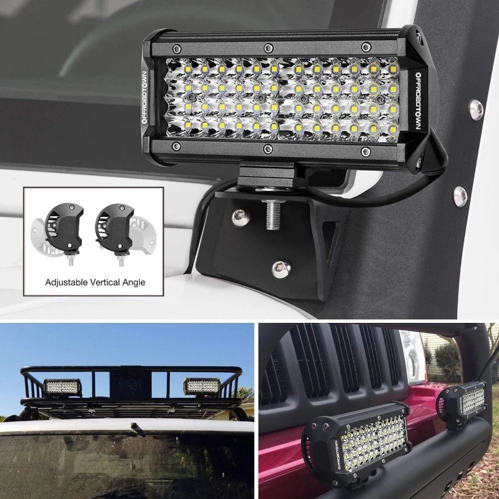 7 Inch 144W Work Light Bar Spot Light Fog Lamp Driving Light Car Accessories for Offroad 4x4 JEEP SUV ATV Truck Bus Boat 12V 24V