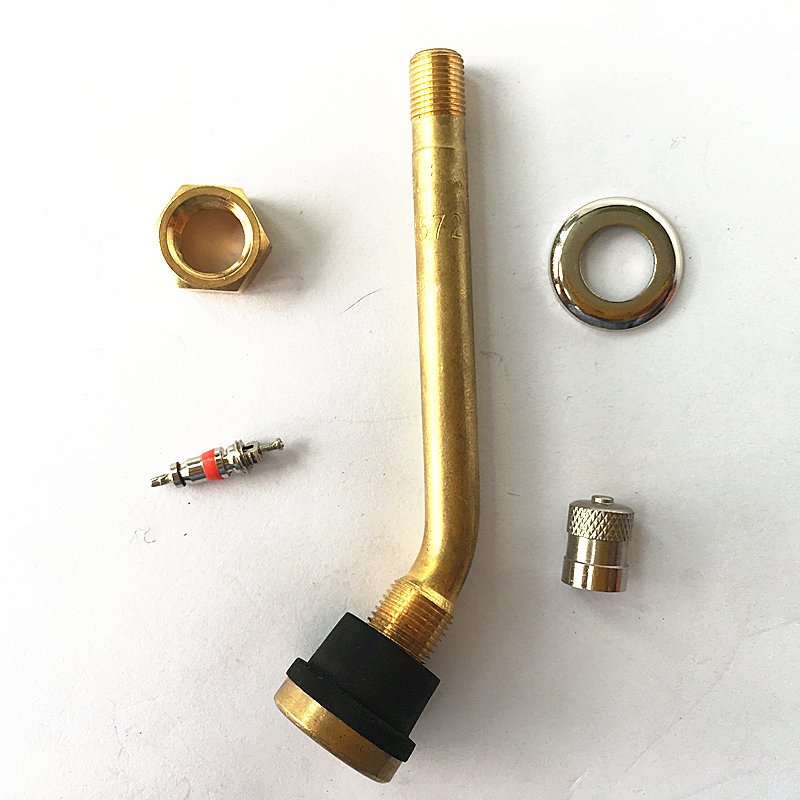 TR572 Truck and Bus Brass Tubeless Valves Different Length Metal Clamp-in Valves