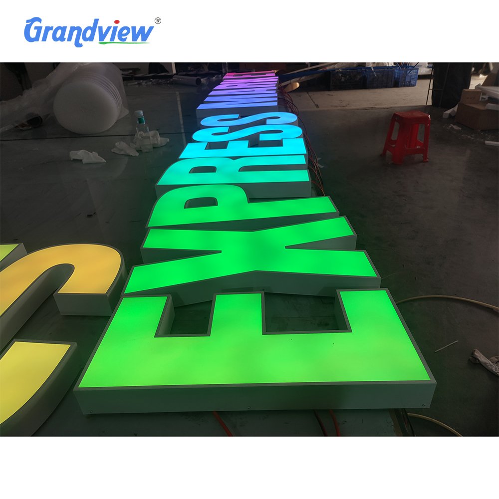 New Arrival Custom RGB Full Color LED Letter 3D Logo Wall Signs Multi-Color Frontlit Channel Letters Store Name Shop Sign