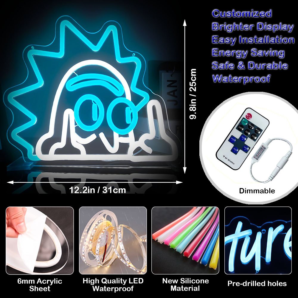 Fast Shipping Mixed Color Neon Waterproof Outdoor and Indoor Neon Signs Funny Cartoon Character Anime for Decor Neon Lights
