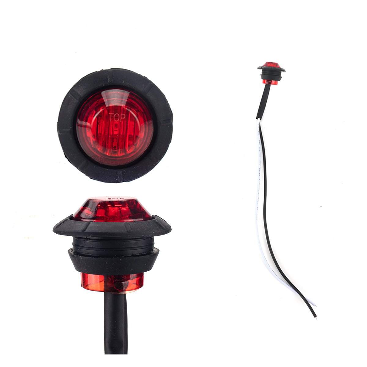 10 PCS LED Bullet Side Marker Clearance Lamp Indicator Light Flush Mount Kit for Truck, RV Car, Bus, Trailer,Van Caravan Boat