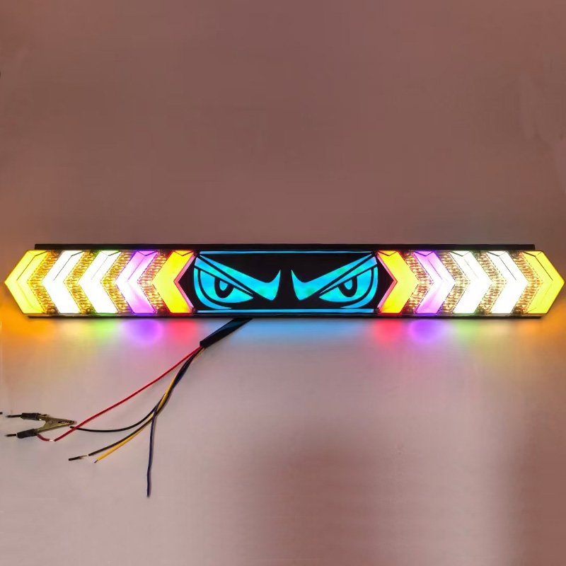 LED Devil Eye Tail Lights Assembly Flowing Turn Signal Stop Turn Signal Stop Brake Trailer Lights for Tractor Truck Bus Lorries