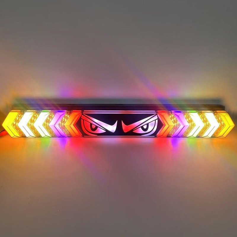 LED Devil Eye Tail Lights Assembly Flowing Turn Signal Stop Turn Signal Stop Brake Trailer Lights for Tractor Truck Bus Lorries