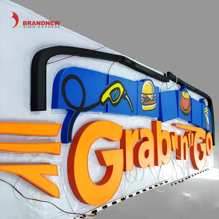 BRANDNEWSIGN Manufacturer Customized Business Store Sign Exterior Advertising Decoration 3d Led Matel Light Channel Letter Sign