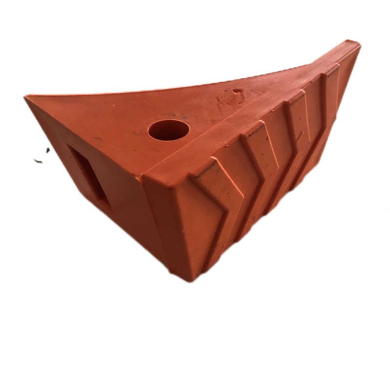 Yellow Orange Bus & Truck Trailer PU Polyurethane Wheel Chock Block Stopper for Parking Equipment