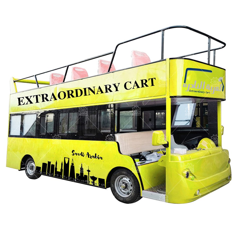 Wholesale Price Electric Vehicle Resort Tourist Car 72V 18 Seats Sightseeing Double Decker Bus for Amusement Theme Park