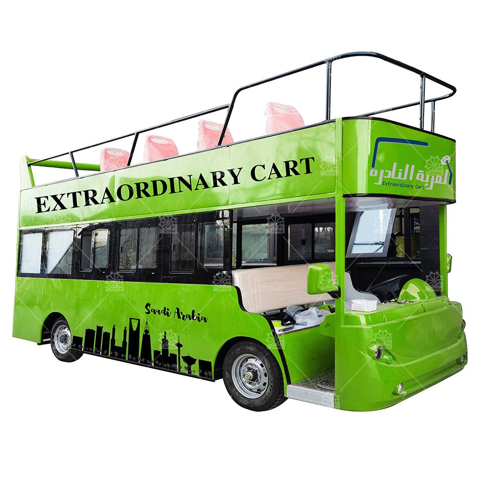 Wholesale Price Electric Vehicle Resort Tourist Car 72V 18 Seats Sightseeing Double Decker Bus for Amusement Theme Park