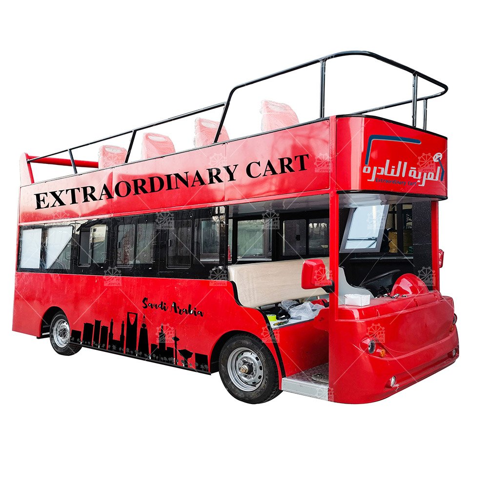 Wholesale Price Electric Vehicle Resort Tourist Car 72V 18 Seats Sightseeing Double Decker Bus for Amusement Theme Park