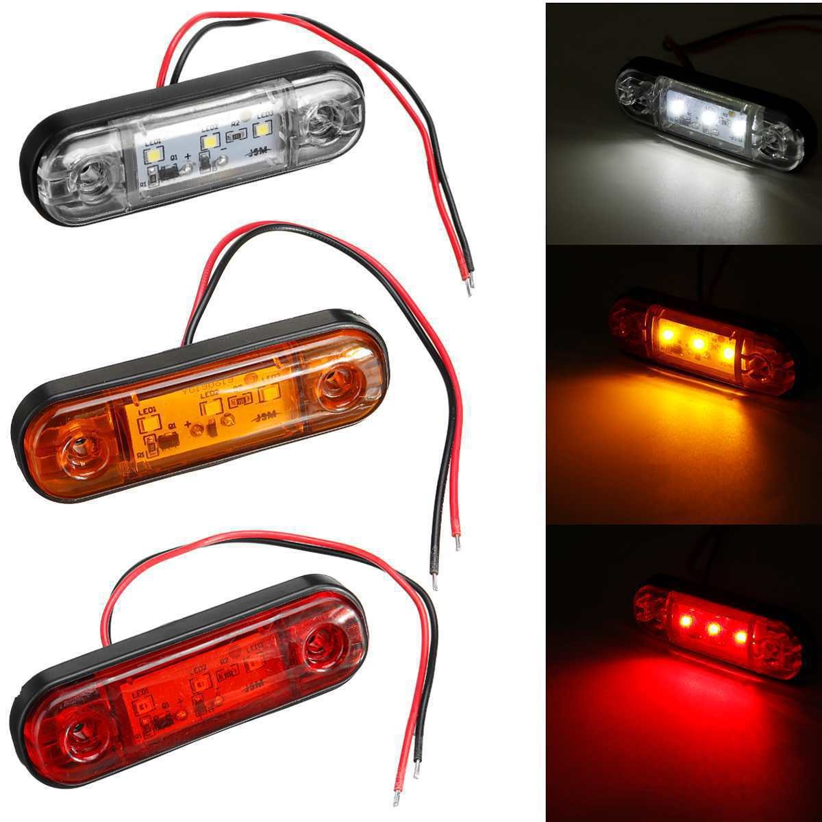 Universal 3 LED 12-24V Car Trailer Truck Side Light IP67 Waterproof Marker Lamp Truck Led Clearance Light Indicator
