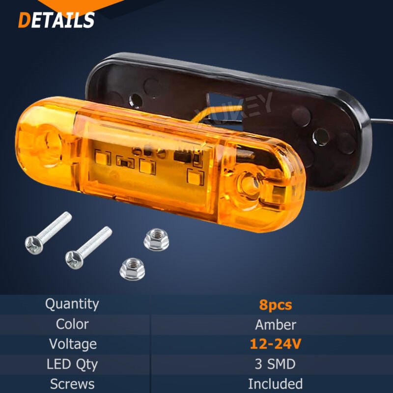 Universal 3 LED 12-24V Car Trailer Truck Side Light IP67 Waterproof Marker Lamp Truck Led Clearance Light Indicator