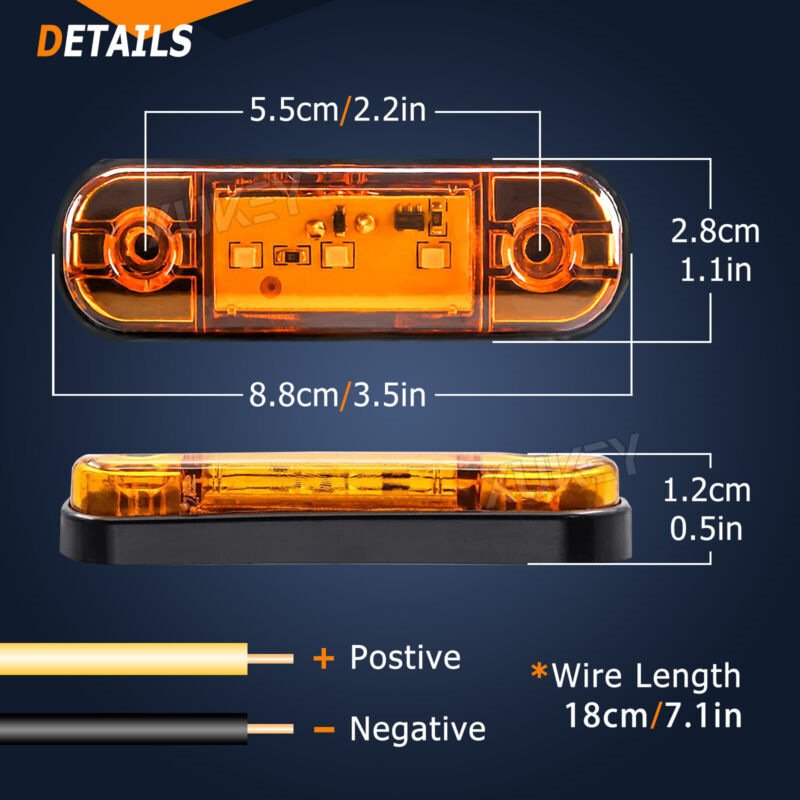 Universal 3 LED 12-24V Car Trailer Truck Side Light IP67 Waterproof Marker Lamp Truck Led Clearance Light Indicator