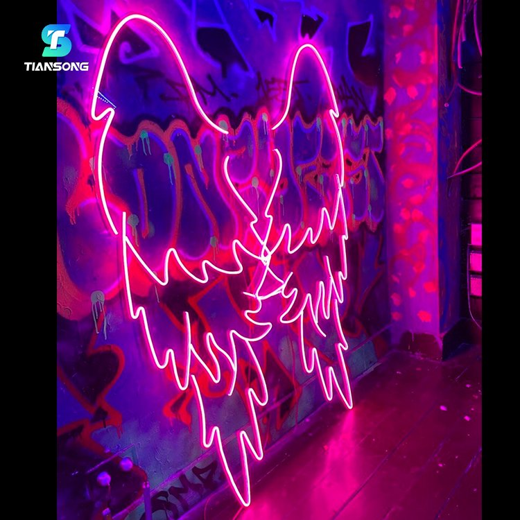 Customized Wings and Angle Merry Christmas Neon Sign 3D Lighted Letter LED Neon Lights Illuminated Sign for Wall Art Decor