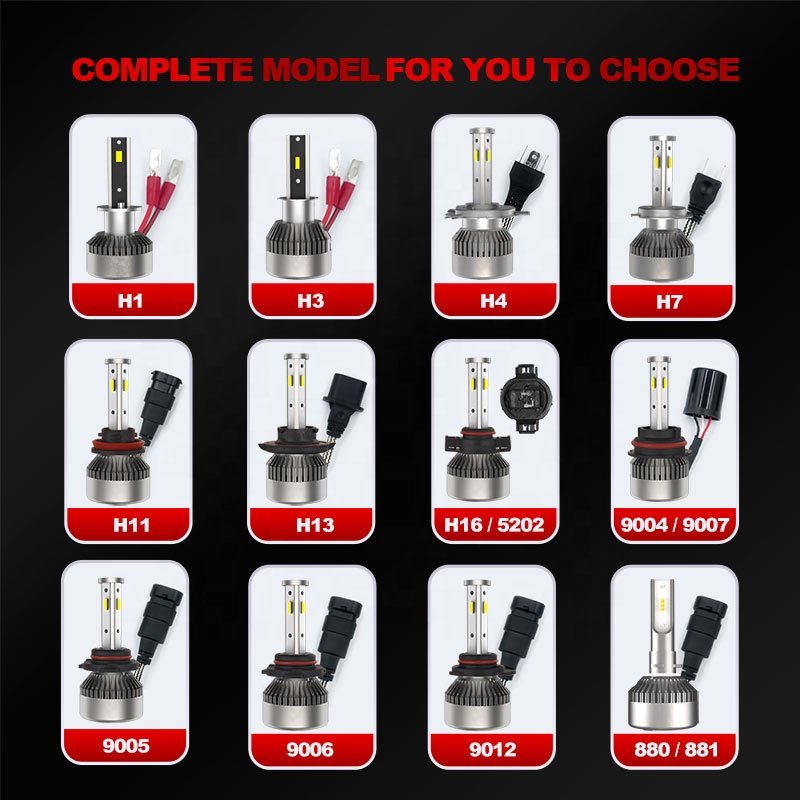 Universal Auto LED Headlight H1 H7 H8/H9/H11 9005/HB3 9006/HB4 9012/HIR2 880/881 5202/H16 by Daylead