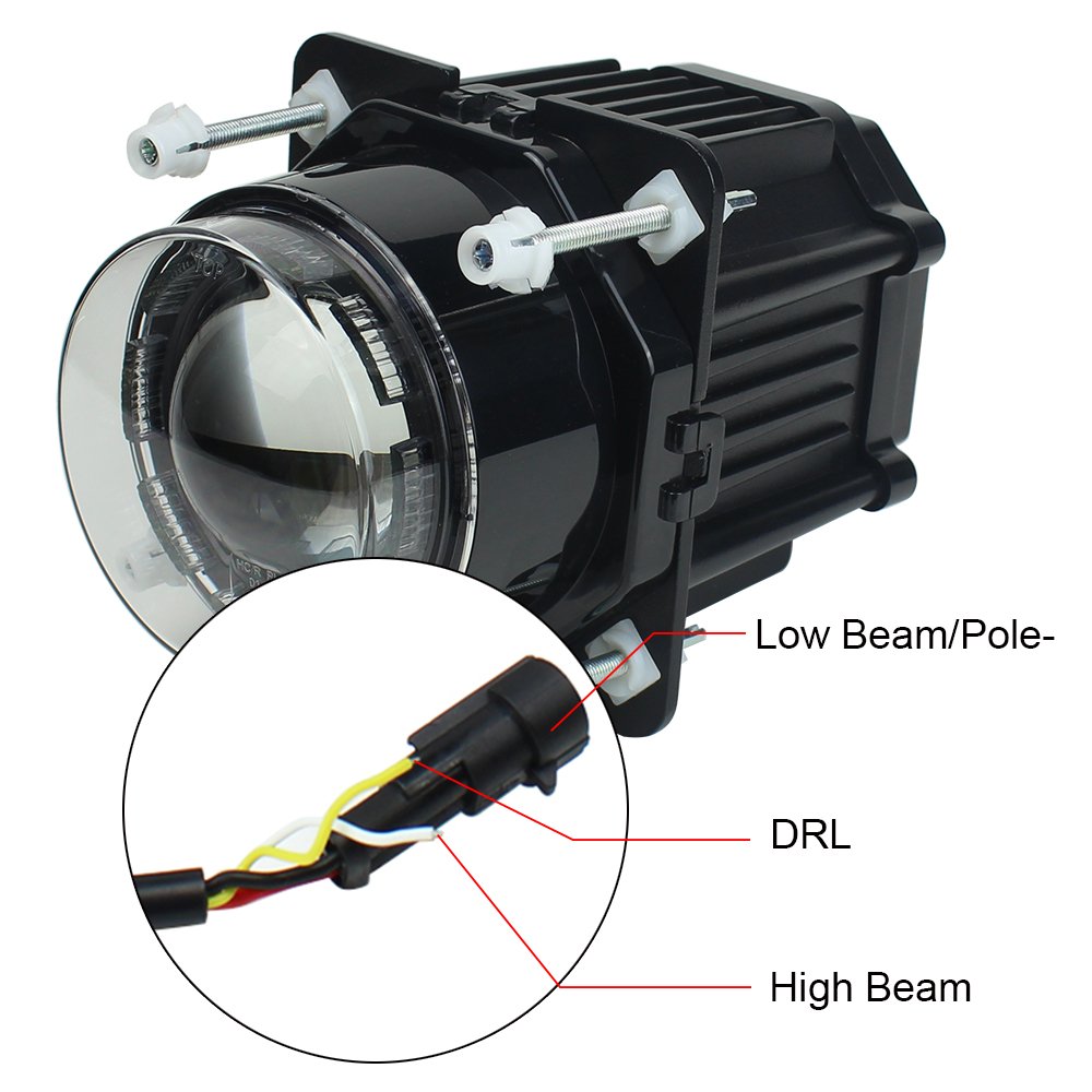 For Bus Motorcycle Bigger Truck 3.5inch Work Light 90MM Headlight High Low Beam W/Position Lighting