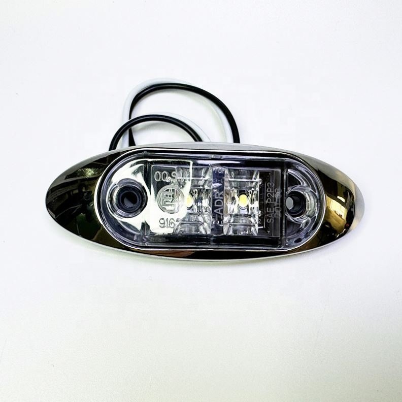 E-mark 10-30V Led Lamp with Chrome Cover, Led Side Marker Lights for Trailers Bus KingLong Bus