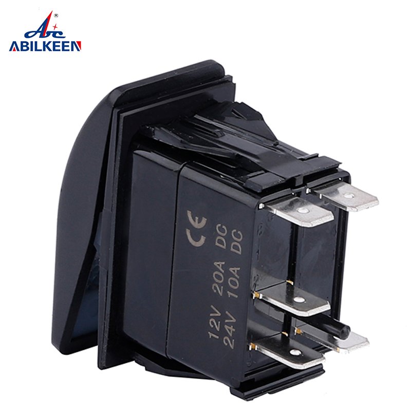Boat 7 Pins Blue LED on Off Push Button Toggle Rocker Switch With Lights 20A 12V for Boat Car 24v Marine Custom Rocker Switch