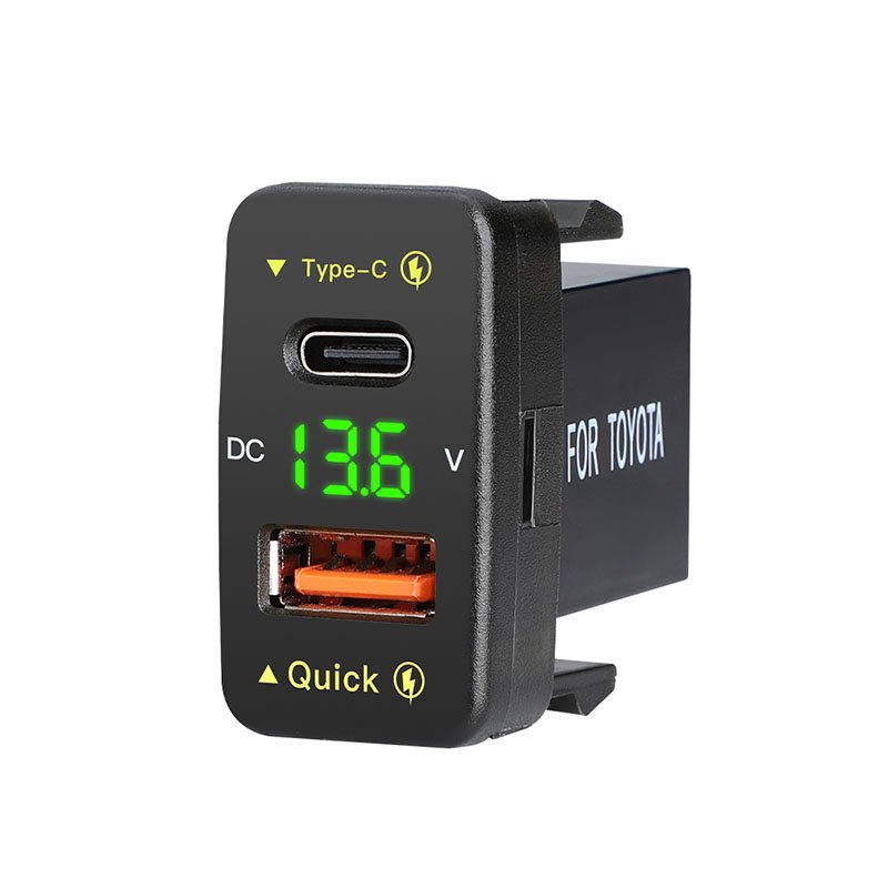 High Quality Charging 2 Port Usb Car Fast Charger Type c 12v 24v for toyota Car Accessories
