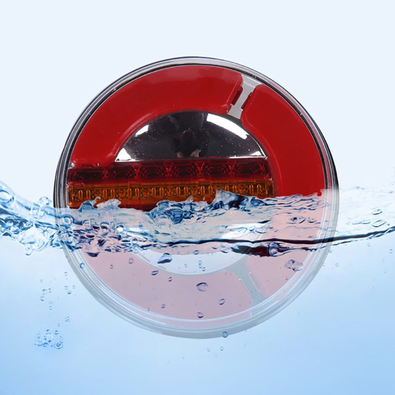 Car Additional Lighting Red Yellow Dynamic Flashing Safety Work Signal Warning Light LED24V Truck Side Tailgate Light Universal