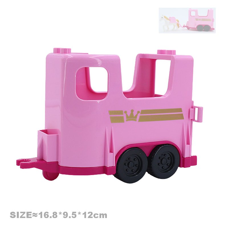 Big Building Blocks Vehicle Transport Accessories Engineering Roadster Bus Compatible Duplos Tractor Car Model Children Toy Gift