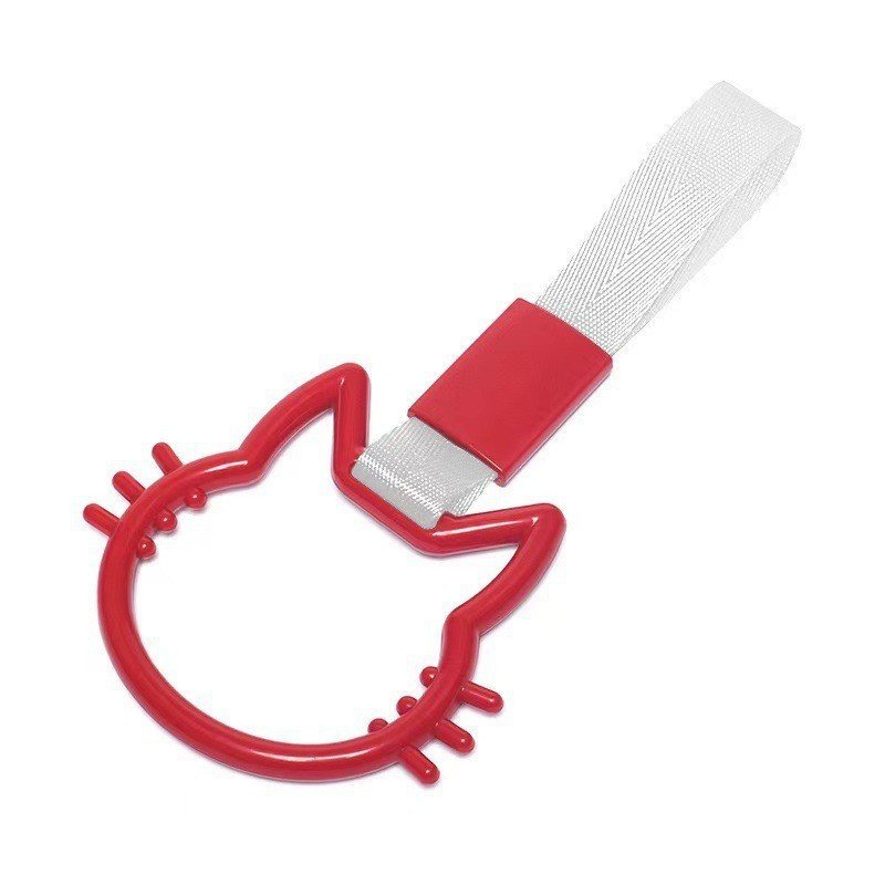 JDM Tsurikawa Ring Cat Design Interior Handle Hand Strap Bus Subway Train Warning Charm