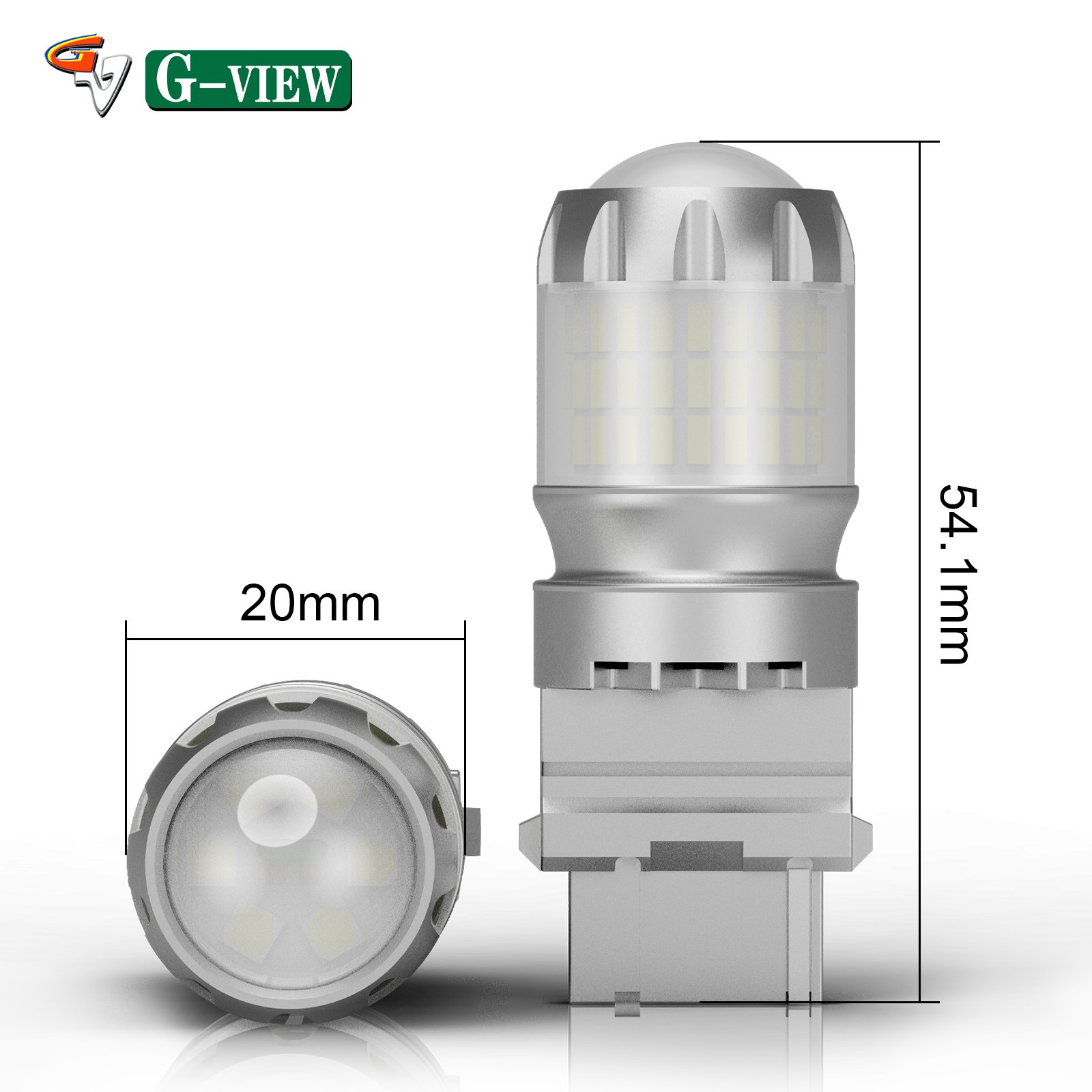 Gview Car Signal Light 3156 LED Bulb 1156 7443 3157 White 12V Reverse Parking Lamp Turn signal Brake Light P27W Car Tail Bulbs