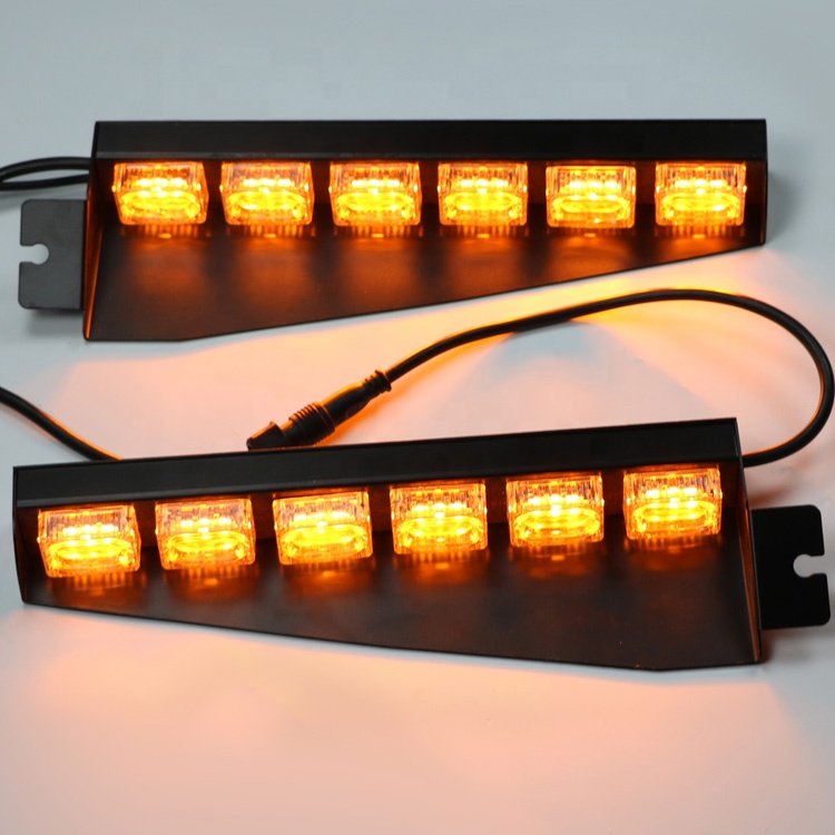 KM877 14 Inches Strobe Flashing LED Warning Light Bar for Car Truck Interior Windshield Visor Lamps