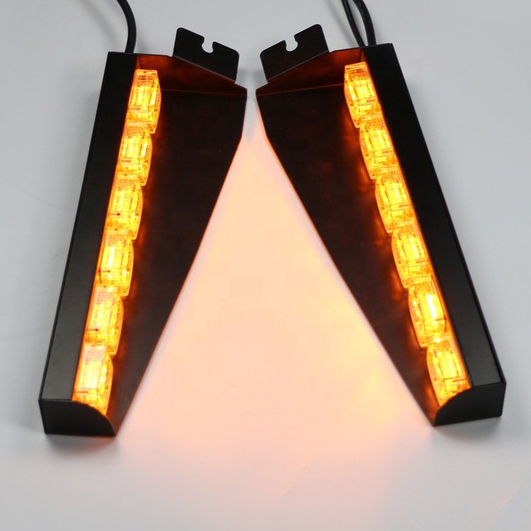 KM877 14 Inches Strobe Flashing LED Warning Light Bar for Car Truck Interior Windshield Visor Lamps