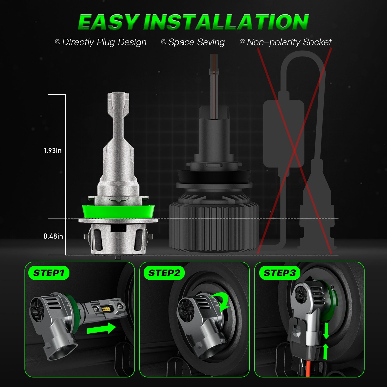 FateEye Auto Lighting System 70 Watts H11 Led Headlights Car Led Lights for Car Light Accessories