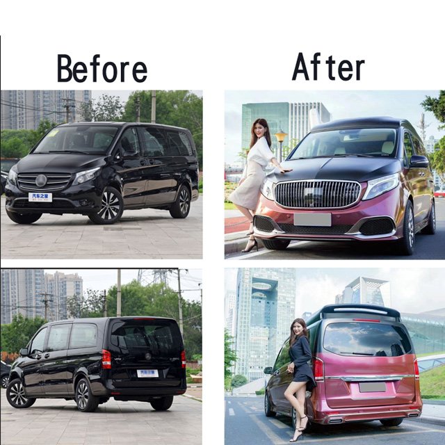 Vito V250 V260 W447 V-Class Body Knight Surround Front and Rear Bumper Hood Body Kit Side Skirt Grille