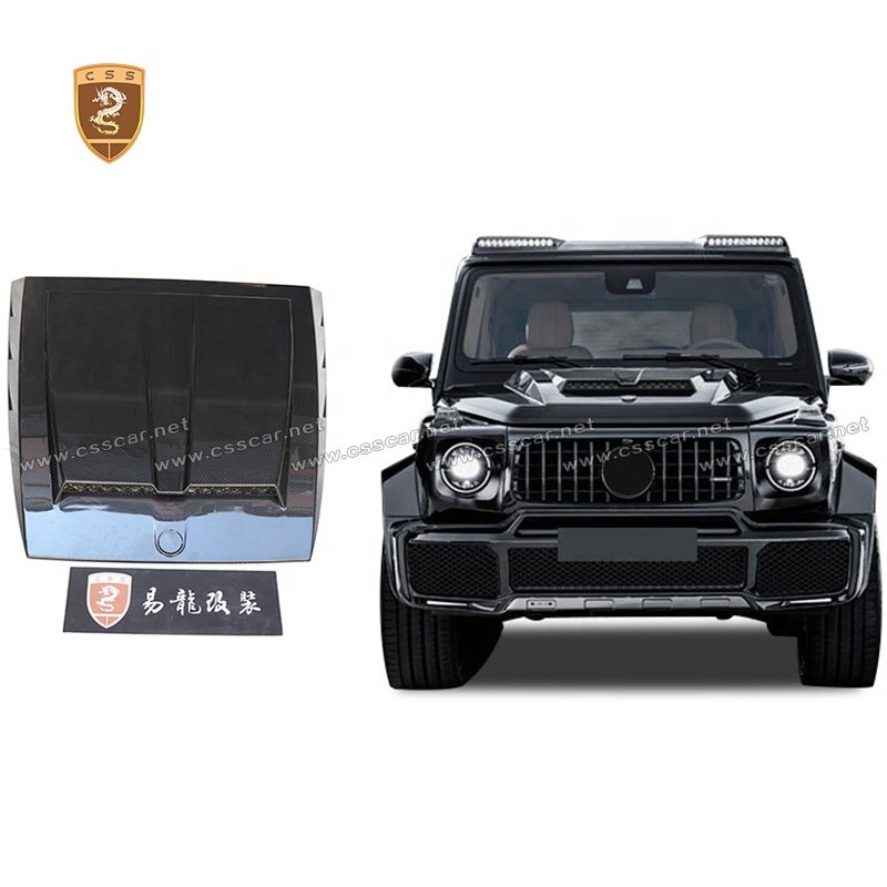 B Style Carbon Fiber Engine Hood Cover Bonnet for Mercedes Benz G Class 2018-2023 W464 Hood
