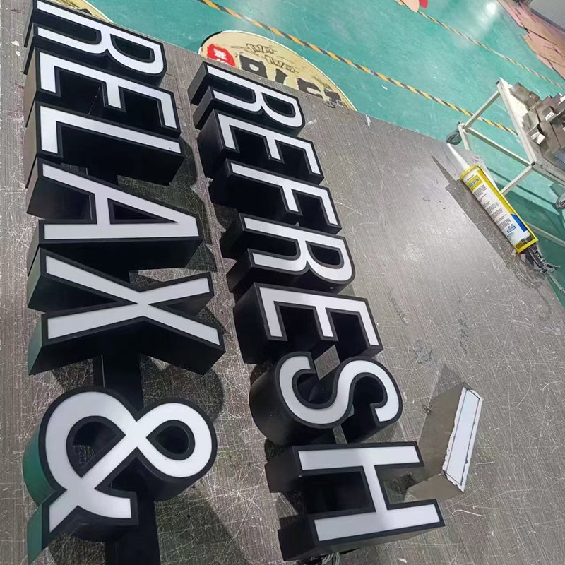 Company Signs Led Acrylic Light Channel Letters Outdoor 3D Acrylic Front Lit Led Shop Sign