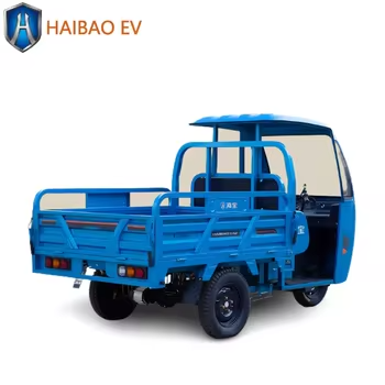 Half Closed Three Wheel Electric Cargo Tricycle With Cabin