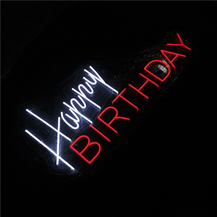 Color Changeable Party Decoration Water Proof Led Neon Happy Birthday Flex LED Neon Light Letters Sign