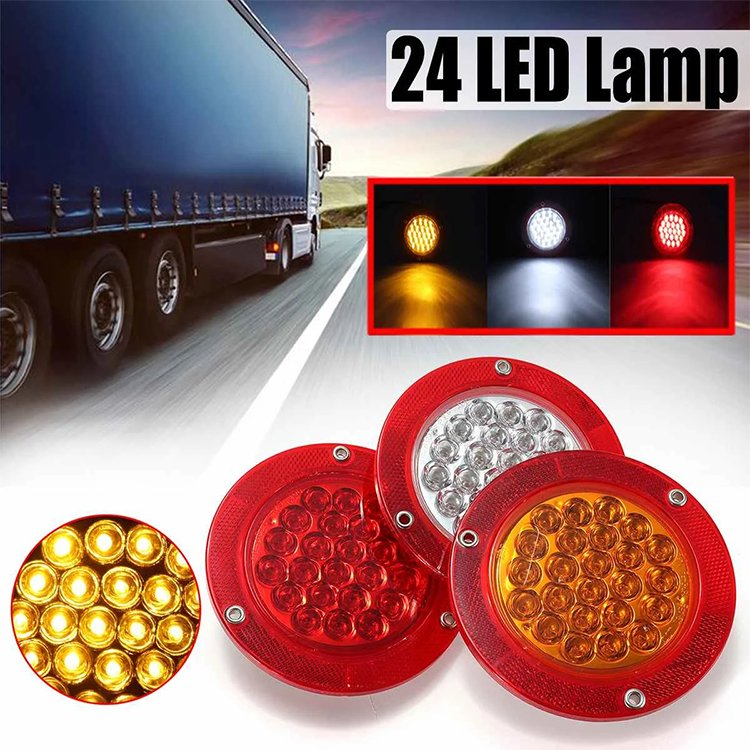 24v 12v 33 Leds Car Trailer Truck Tail Light Rear Taillight Stop Brake Lights Turn Signal Indicator Lamp for Bus Van Caravan