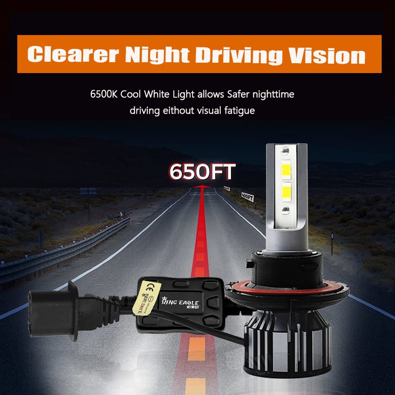 KingEagle M4-H13 CSP LED Headlight Factory Wholesale High Quality H1 H3 H7 H4 9005 HB3 9006 HB4 H8 H11 COB Led Headlight