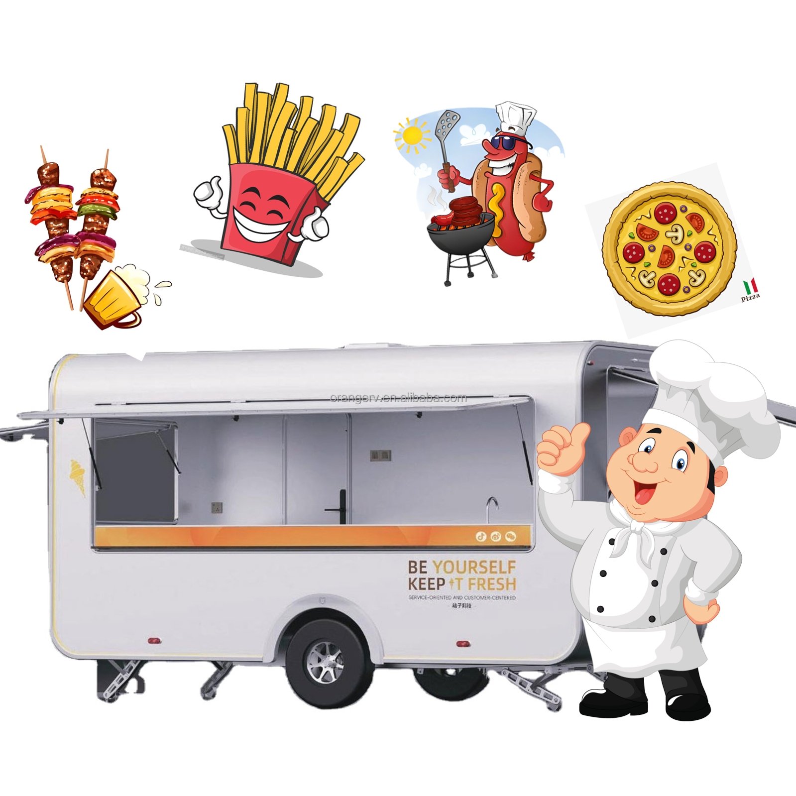 2024 New Arrival Food Van Car Bus Coffee Shop Foodtruck Food Kiosk Van Ice Cream Truck Mobile Juice Bar Food Truck