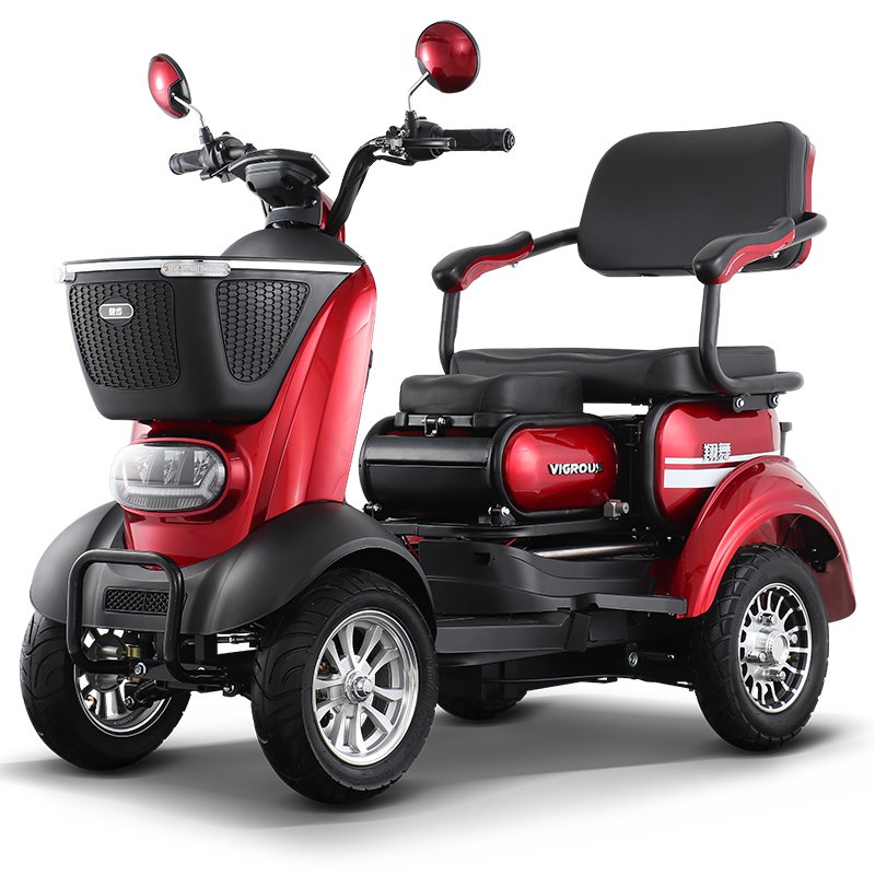 Xiangwu Two-seat Sheltered Electric Vehicle Disc Brakes Elderly Disabled Errands Electric Tricycle