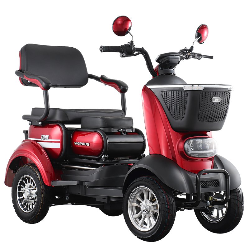 Xiangwu Two-seat Sheltered Electric Vehicle Disc Brakes Elderly Disabled Errands Electric Tricycle