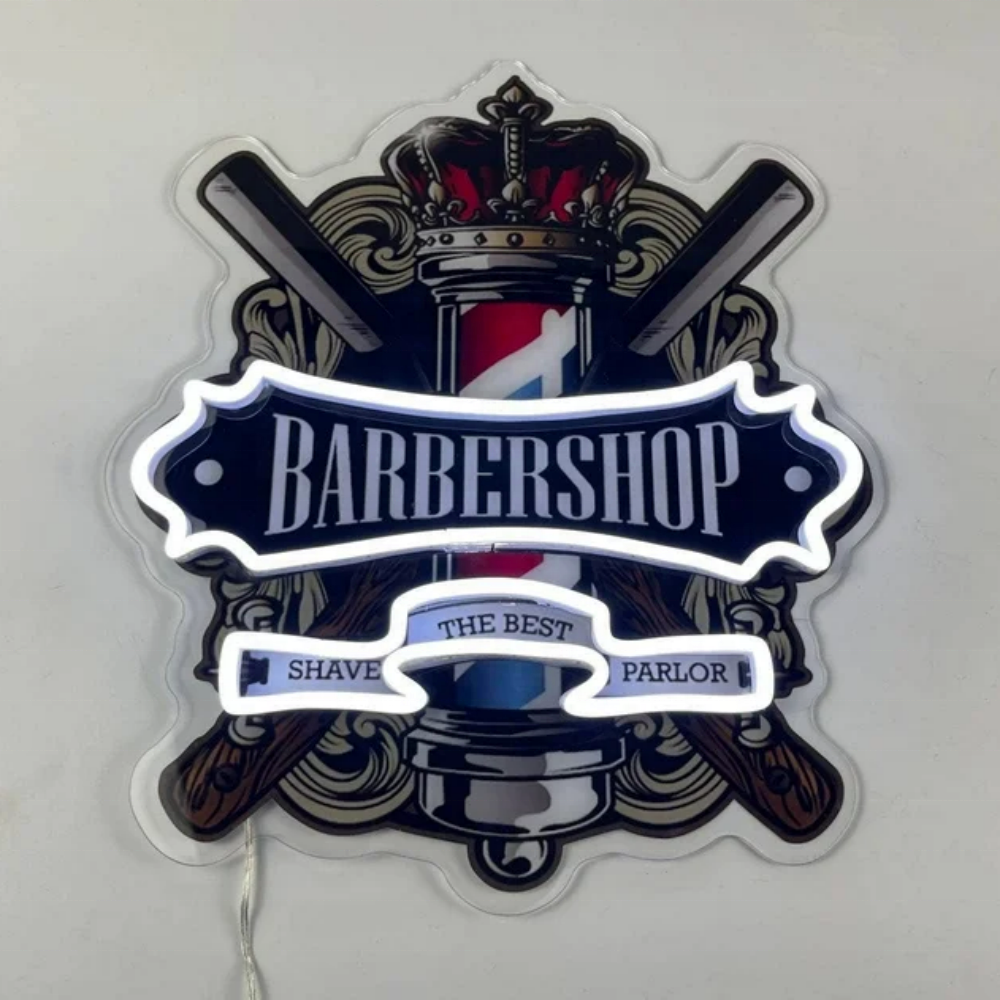 Custom Barber Shop logo Led Neon Sign Store Business logo Design Led Neon Sign Light Barber Advertising Decoration