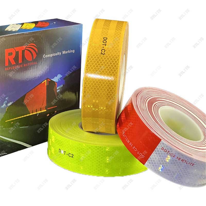 5.08cm*45.7m/50m 5 Years Acrylic Reflector Tape DOT Emark Yellow Reflective Tape Cinta Reflectiva