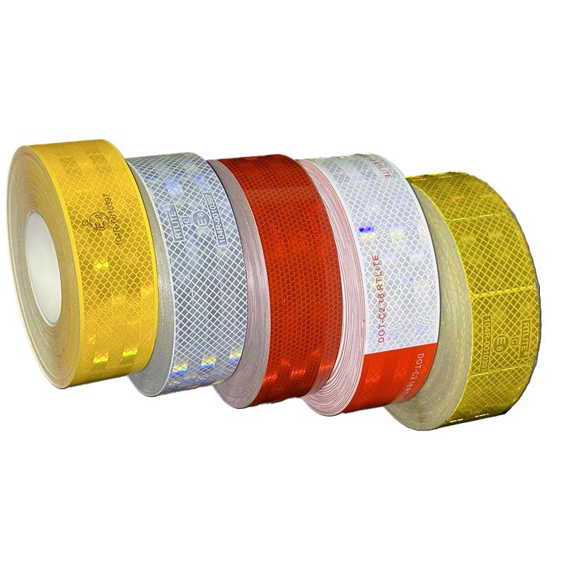 5.08cm*45.7m/50m 5 Years Acrylic Reflector Tape DOT Emark Yellow Reflective Tape Cinta Reflectiva