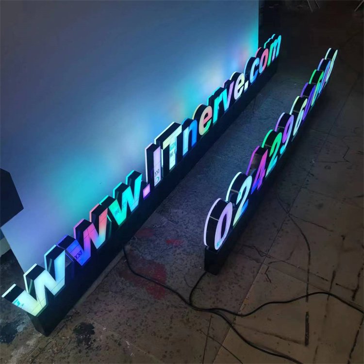 Business Store Frontlit Letter Sign Name Boards Rgb Led Light Signage Shop Printing Outdoor Illuminated Led Logo Signs