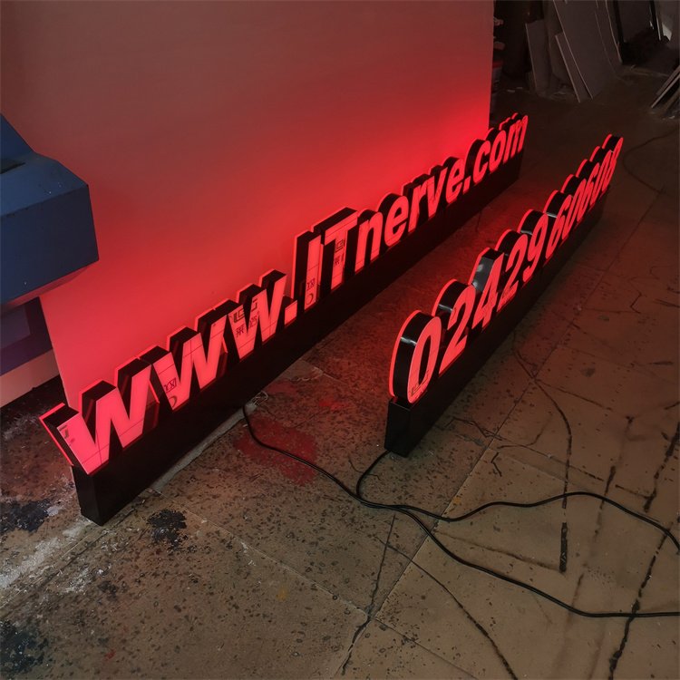 Business Store Frontlit Letter Sign Name Boards Rgb Led Light Signage Shop Printing Outdoor Illuminated Led Logo Signs