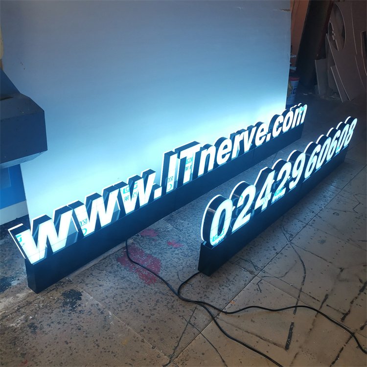 Business Store Frontlit Letter Sign Name Boards Rgb Led Light Signage Shop Printing Outdoor Illuminated Led Logo Signs