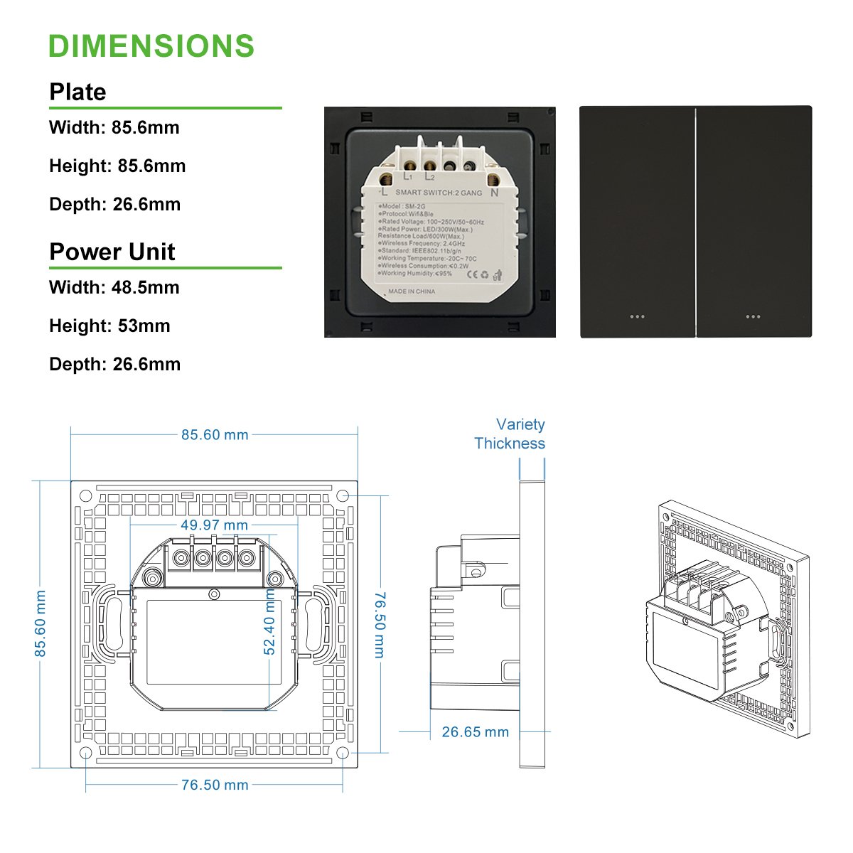 Tuya Matter Zigbee New Knob Dimming Switch Home System google Alexa Wifi Smart Light Switch Smart Home 220V 16A