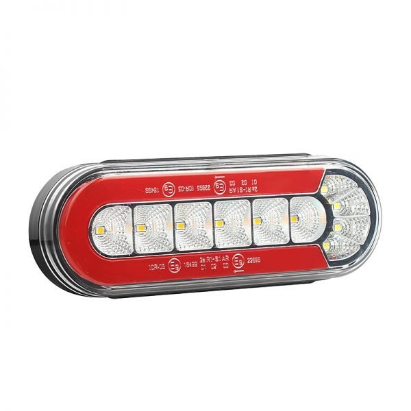 ECE Emark 6inch Oval Led Taillight 12v 24v Tail Light Stop Reverse Indicator Brake Light Rear Light for Truck Trailer Bus