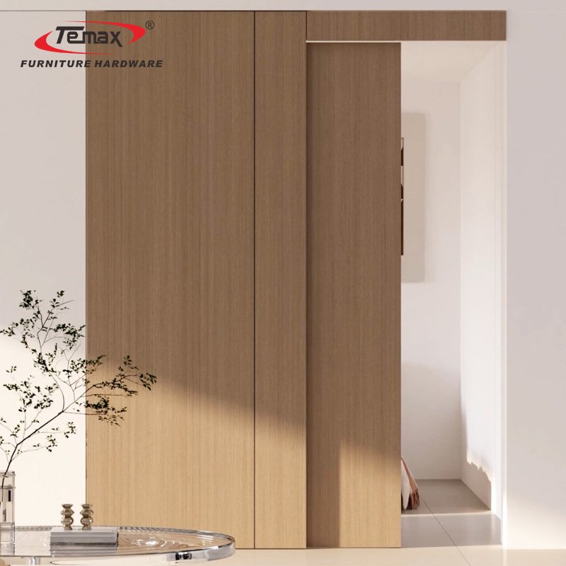 Temax Concealed Bus Sliding Door Mechanism Push Door Interior Flush Sliding Door System for Furniture Accessories